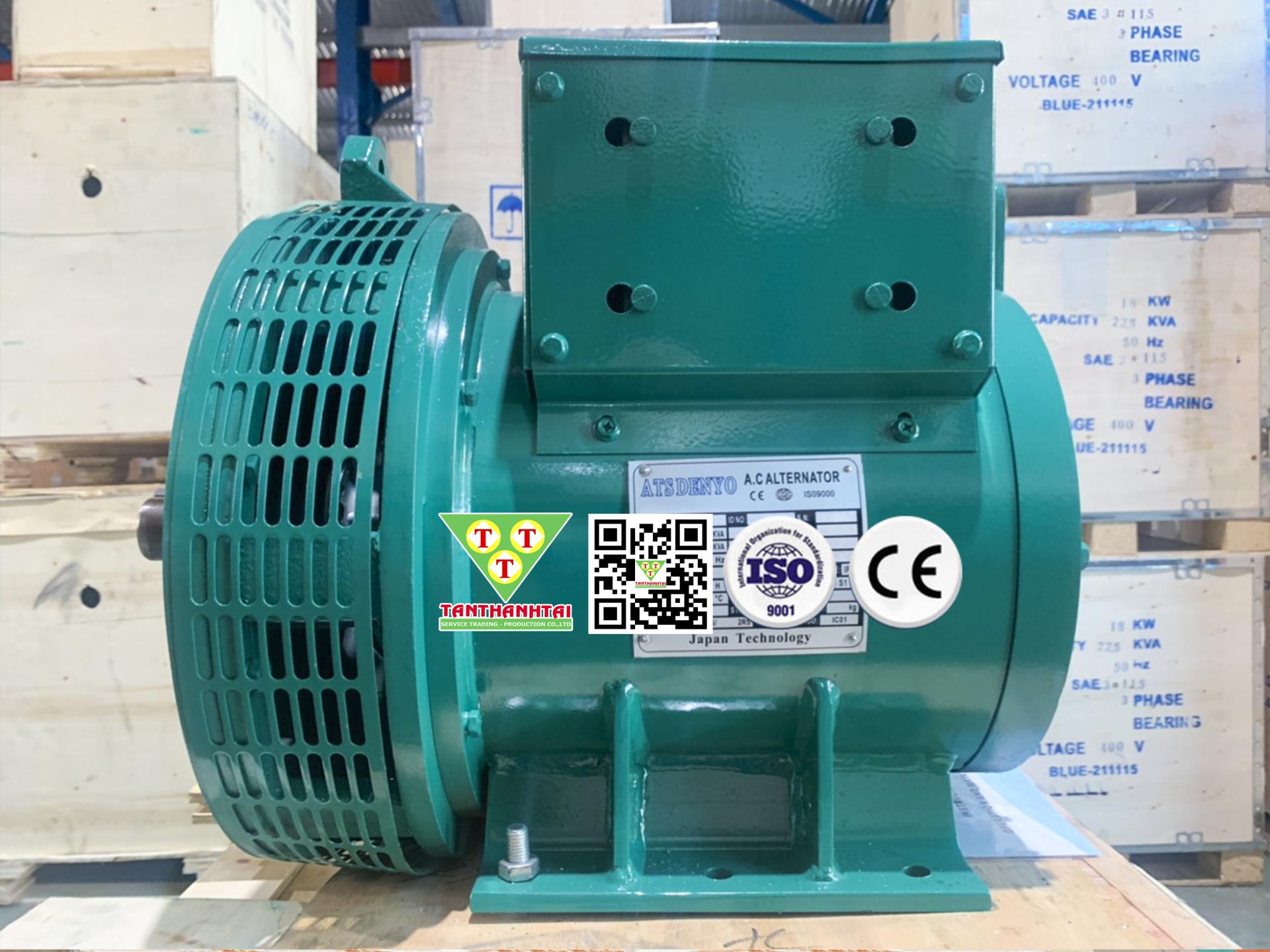 Đầu phát điện 16kVA - 1 pha 2 bạc đạn