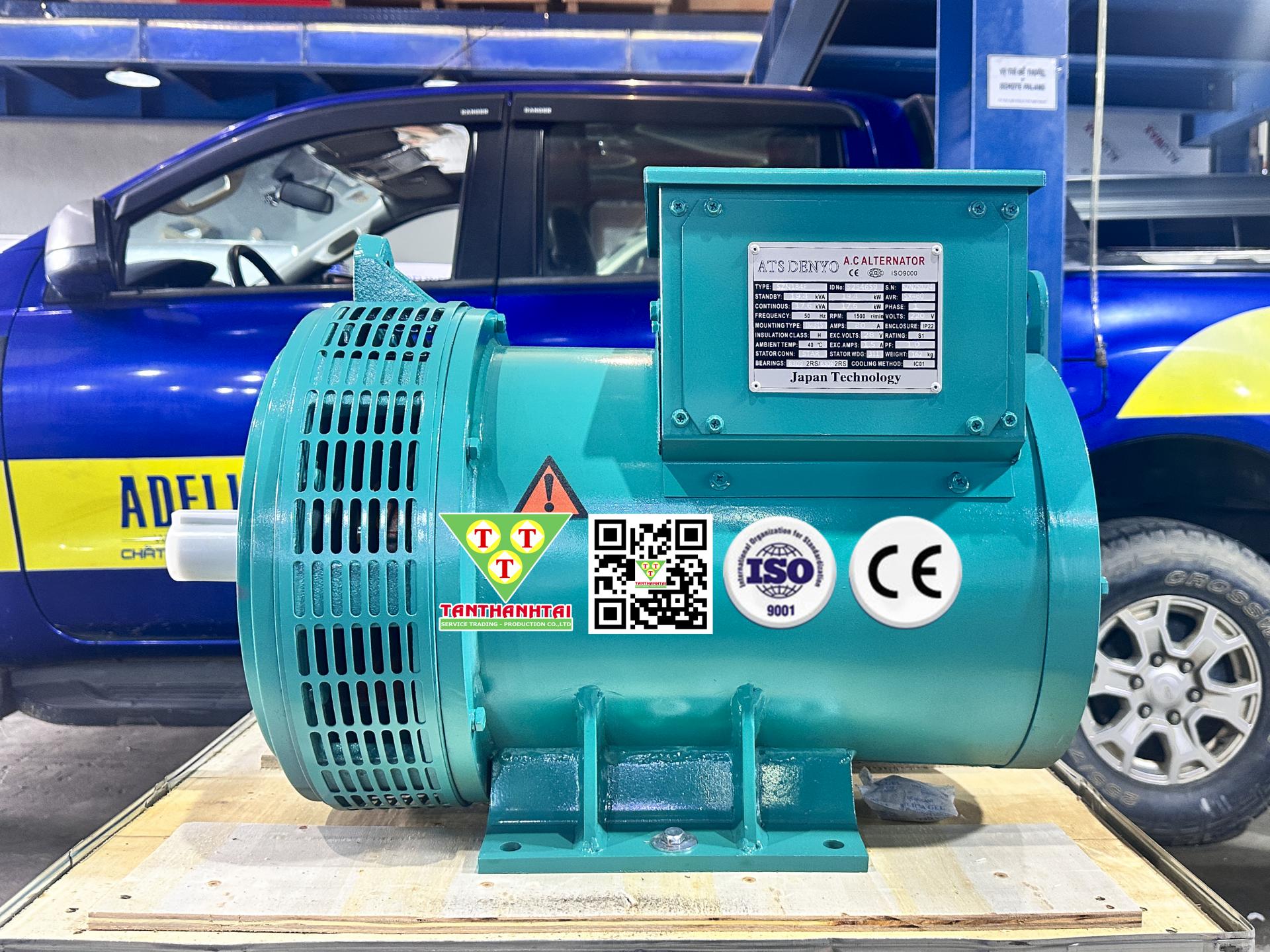 Đầu phát điện 17.6kVA - 1 pha 2 bạc đạn