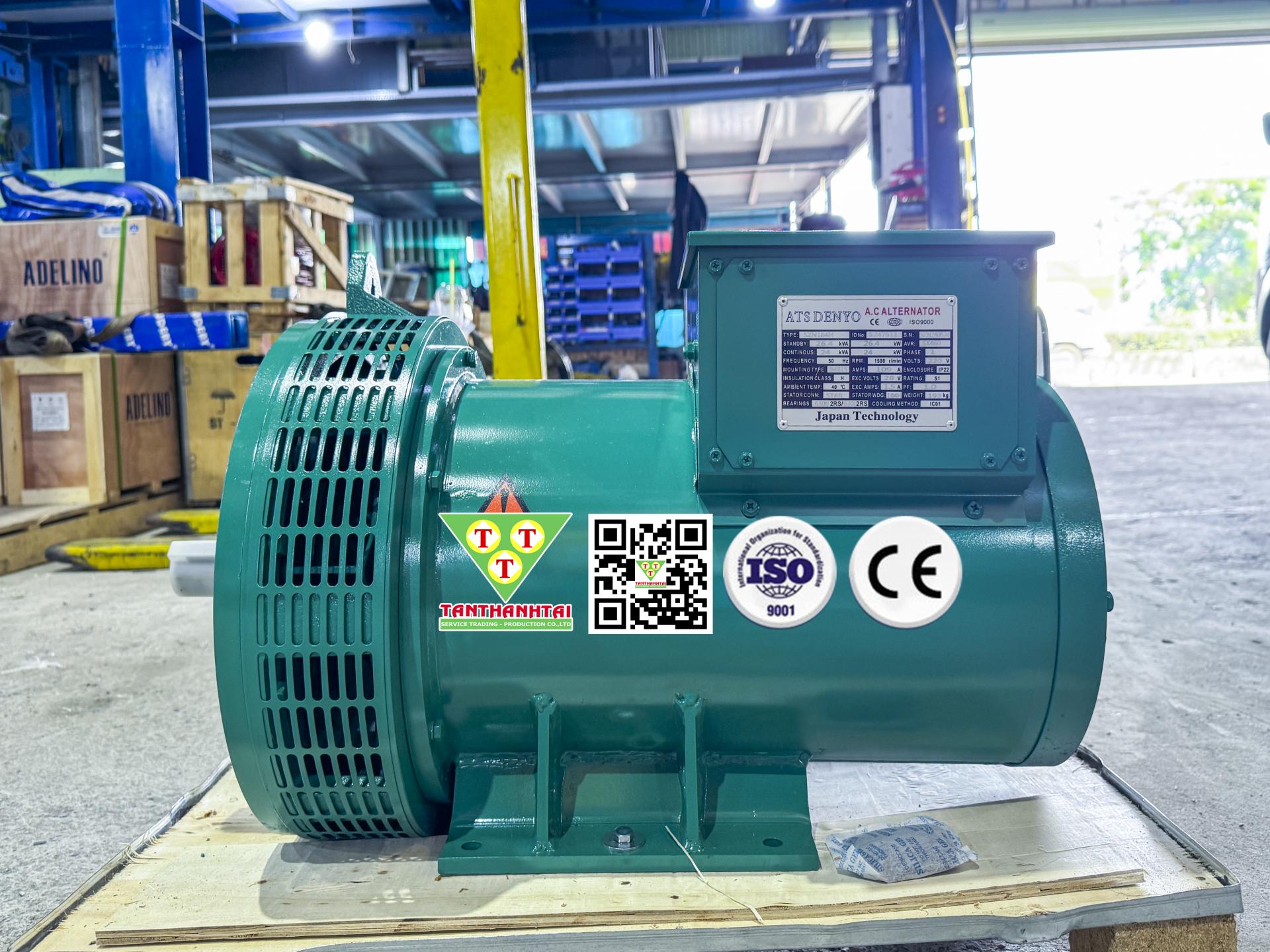 Đầu phát điện 24kVA - 1 pha 2 bạc đạn (New)