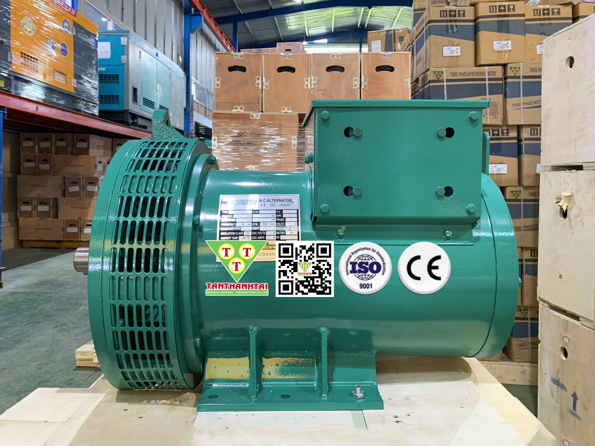 Đầu phát điện 30kVA - 1 pha 2 bạc đạn (Frame 224)