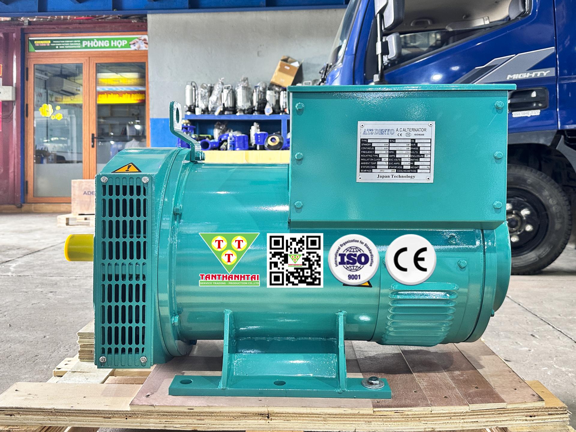Đầu phát điện 46.4kVA - 1 pha 2 bạc đạn