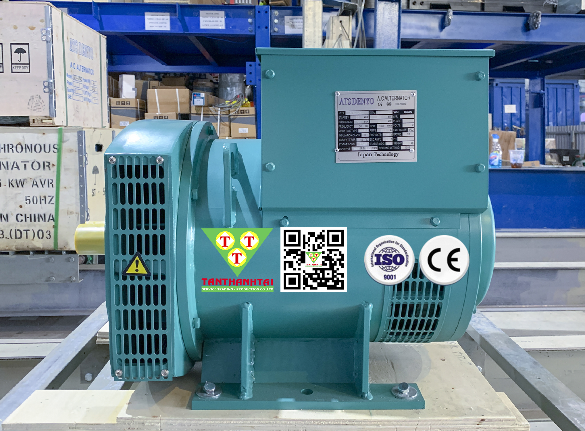 Đầu phát điện 50kVA - 2 bạc đạn 3 pha