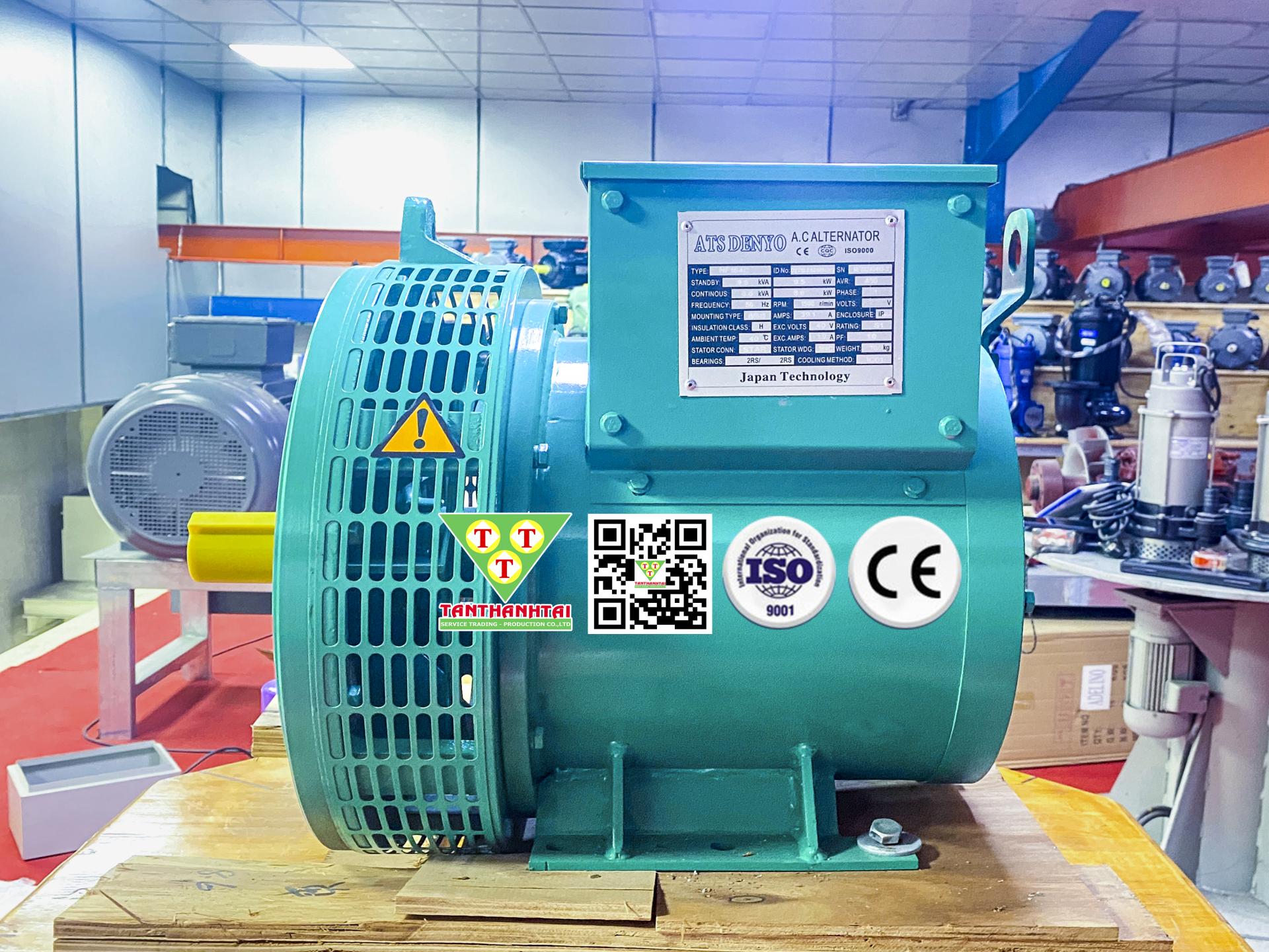 Đầu phát điện 8.6kVA - 1 pha 2 bạc đạn